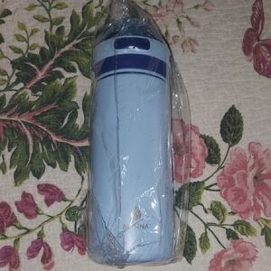 Light Blue Portable Power Bank Charger with Blue Accent